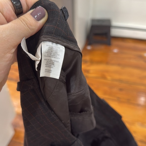 Nine West Slouchy Cyndi stretch brown box pattern office trousers pants size 10 - Picture 4 of 10